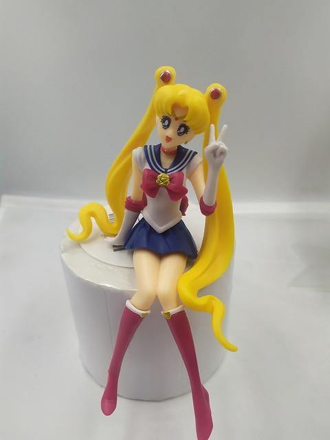 13-18Cm Sailor Moon Tsukino Wings Cake Decoration Pvc Action Figure Collection Model Toy Doll Birthday Gifts For Girl