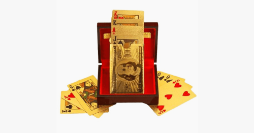 24K Gold-Plated Playing Cards With Optional Case