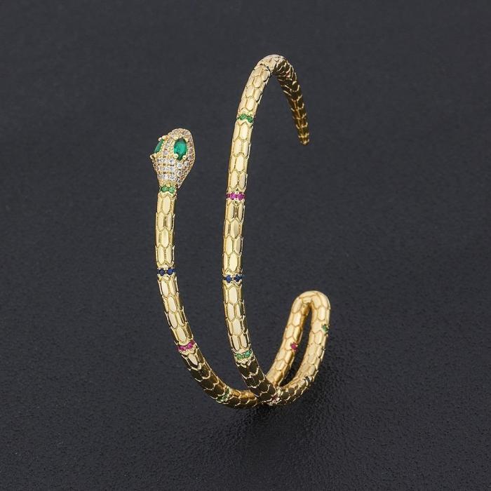 Dazzling Rhinestone Snake Bangle Bracelet