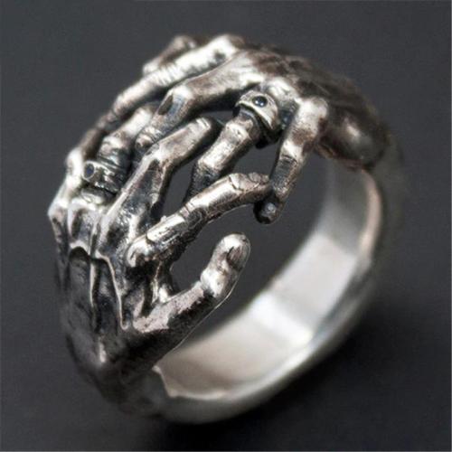 Gothic Skeleton Hand Sterling Silver Ring