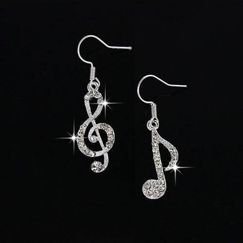 Music Crystal Dangle Earrings