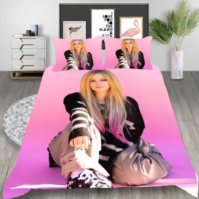Avril Ramona Lavigne Cosplay Bedding Set Duvet Cover Pillowcases Halloween Home Decor