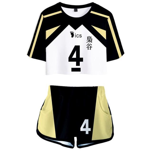 Anime Haikyuu Woman Cosplay Costume Competition Dedicated Cheerleading Exposed Navel Short-Sleeved Shorts Summer Thin Section