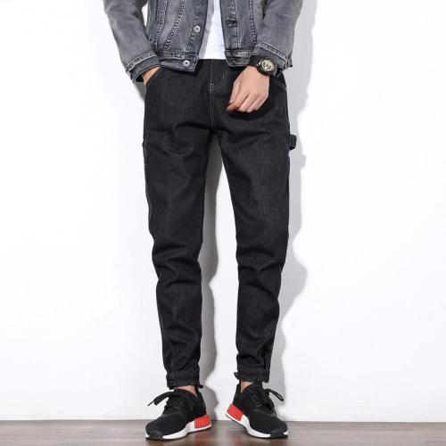 Wash Black Skinny Cuffed  Jeans For Men