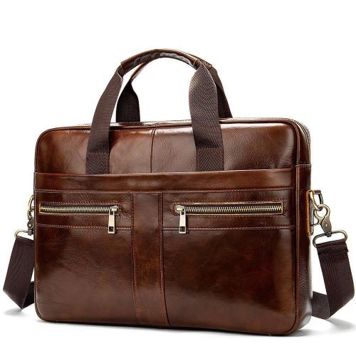 Genuine Leather Natural Leather Messenger Briefcases