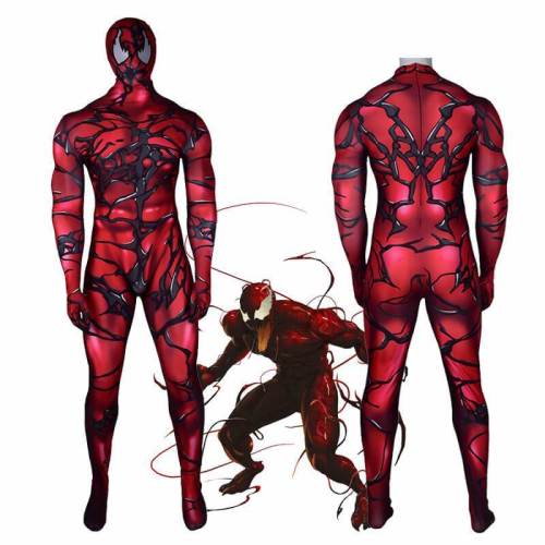 Red Venom Carnage Symbiote Cosplay Costume Zentai Bodysuit Jumpsuit