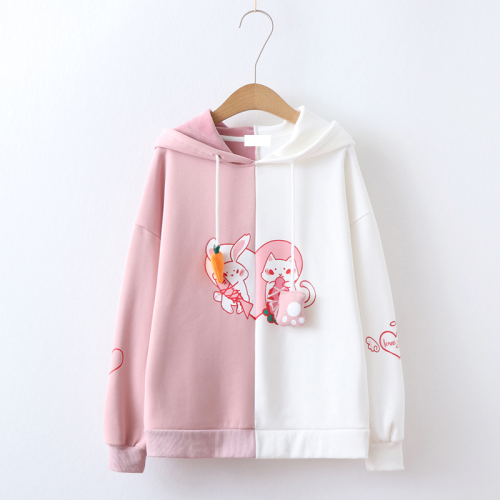 Assorted Colors Rabbit Carrot Hoodie