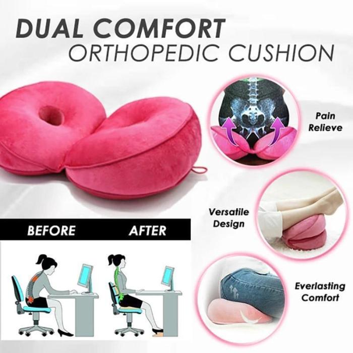 Foldable Dual Comfort Cushion Lift Hips Up Seat Cushion