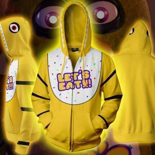 Five Nights At Freddy'S Fnaf Chica  Let'S Eat!!!  Game Cosplay Unisex 3D Printed Hoodie Sweatshirt Jacket With Zipper