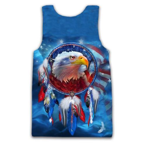Native American Patriot Eagle 3D Tank Top