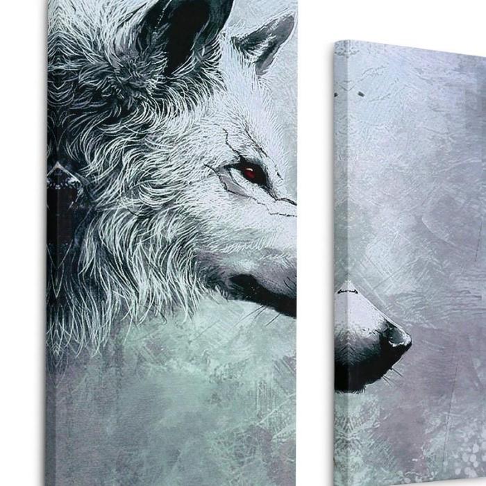 Yin & Yang Wolves 5 Piece Canvas