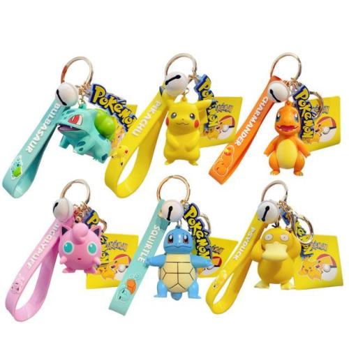 Original Pokemon Pikachu Figures Cartoon Keychain Pendant Model Toys