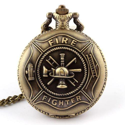 Fire Fighter Pocket Watch Necklace