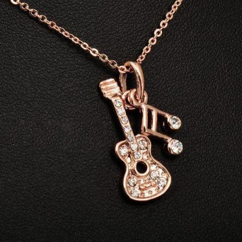 Guitar & Music Note Necklace