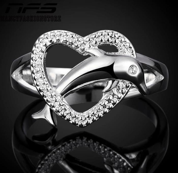 Dolphin In A Heart Ring