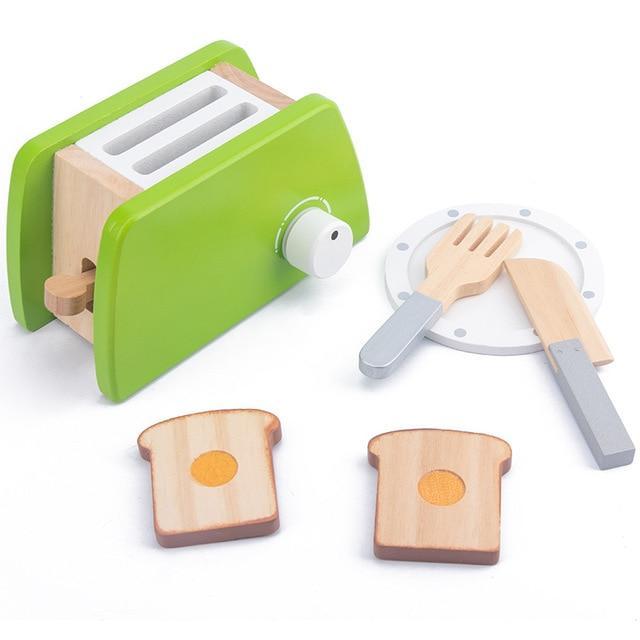 Wooden Kitchen Pretend House Baking Toy Simulation Wooden Coffee Machine Toaster Food Mixer Baby Early Education Educational Toy