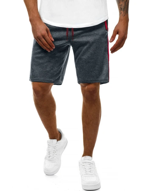 Men'S Fashion  Running Fitness Zipper Shorts