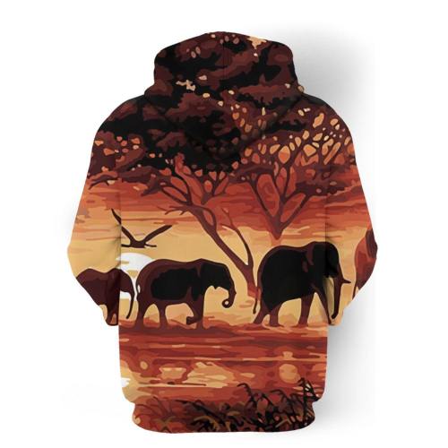 African Elephants 3D Hoodie