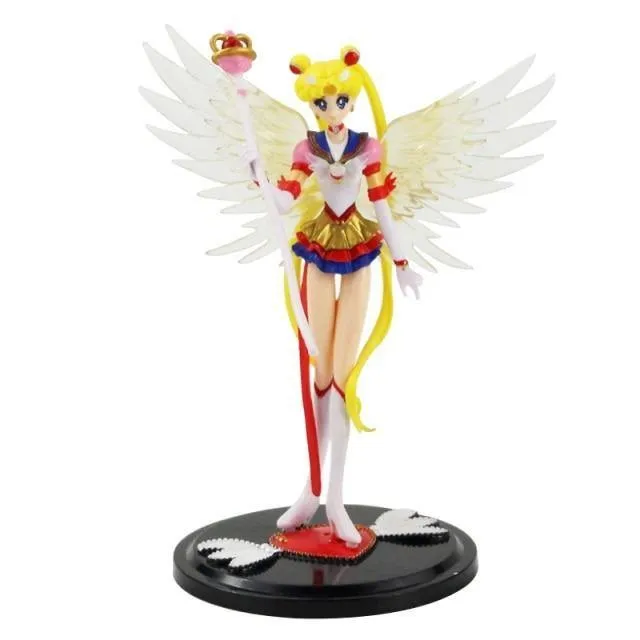 13-18Cm Sailor Moon Tsukino Wings Cake Decoration Pvc Action Figure Collection Model Toy Doll Birthday Gifts For Girl