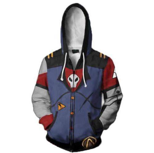 Borderlands Style 1 Game Unisex 3D Printed Hoodie Sweatshirt Jacket With Zipper