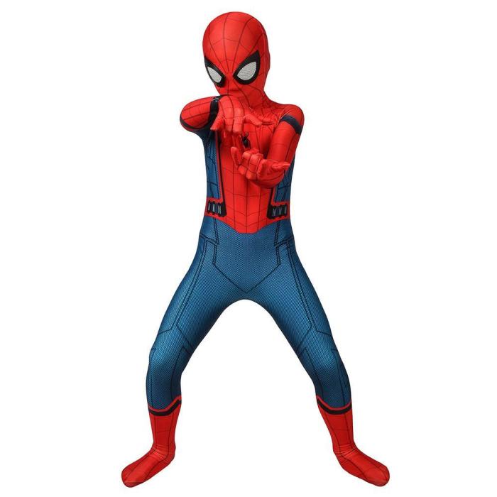Kids Spider-Man Peter Parker Stark Suit Spider-Man: Far From Home Jumpsuit Cosplay Costume -