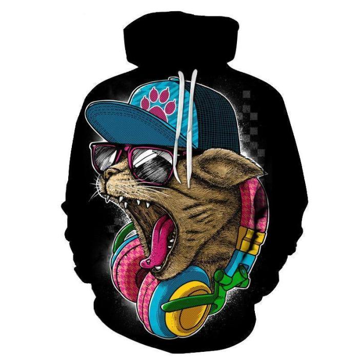 Dj-Cat 3D Sweatshirt, Hoodie, Pullover