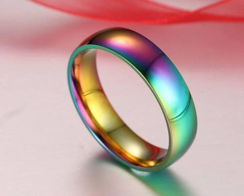 Classic Lgbt Rainbow Ring- Pride Rainbow Jewelry