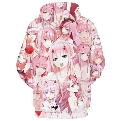 Darling In The Franxx Pink Girl Anime Unisex 3D Printed Hoodie Pullover Sweatshirt