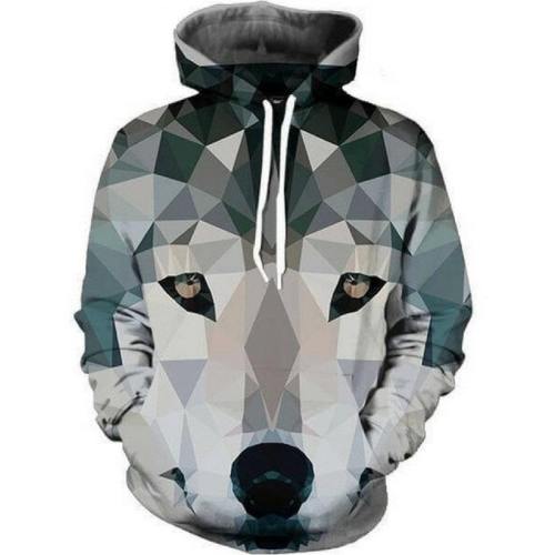 Mosaic Wolf 3D Hoodie