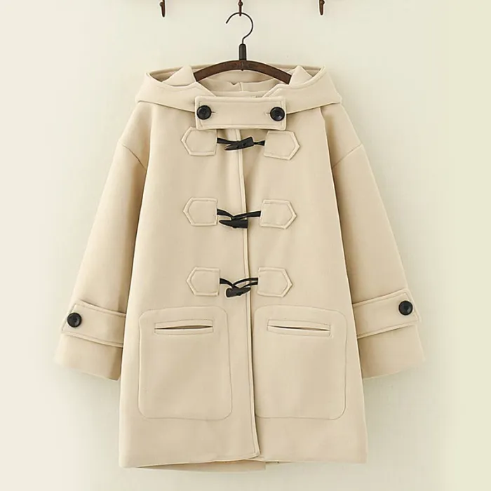 Horn Buckle Hooded Coat