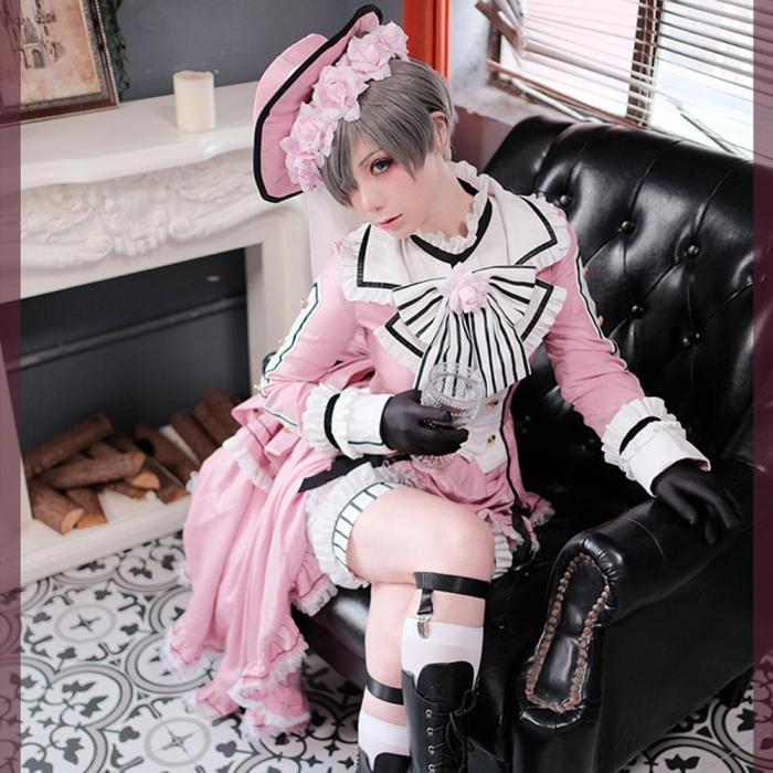 Black Butler Ciel Phantomhive Pink Halloween Cosplay Costume