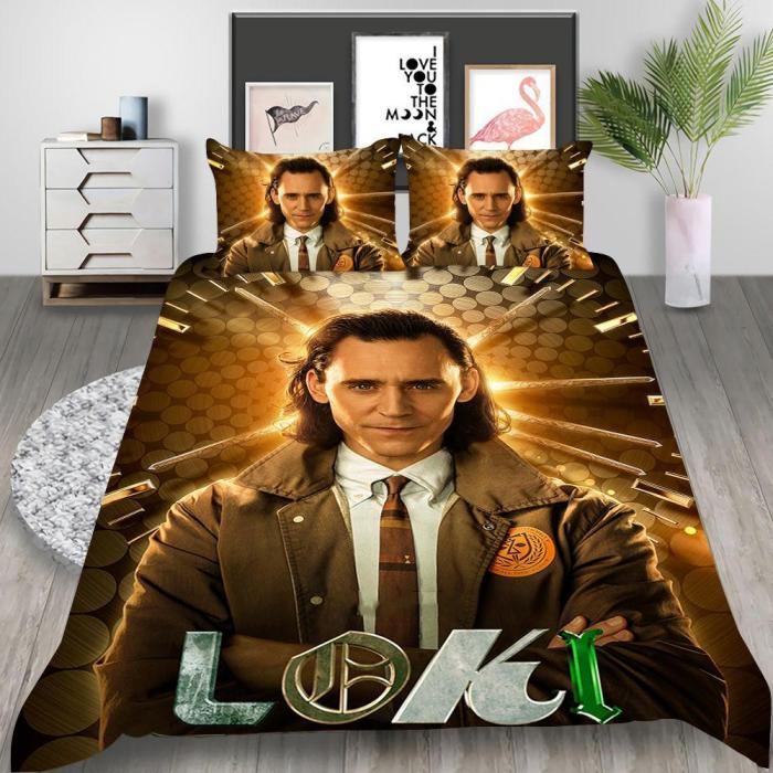 Loki Season 1 Cosplay Bedding Set Duvet Cover Pillowcases Halloween Home Decor