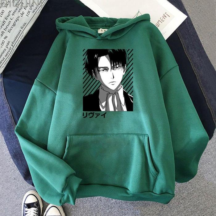 Anime Japan Attack On Titan Sweatshirt Levi Ackerman Pullover Wram Shingeki No Kyojin Casual Loose Hoodie