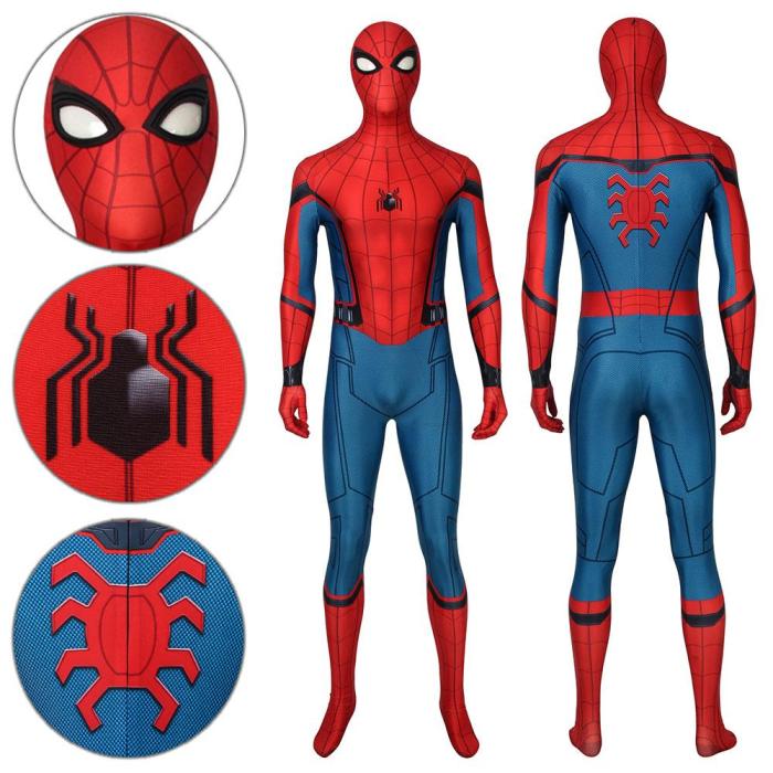 Spider-Man Peter Parker Stark Suit Spider-Man: Far From Home Jumpsuit Cosplay Costume -