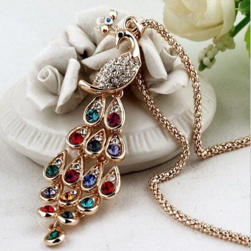 Trendy Peacock Colorful Necklace