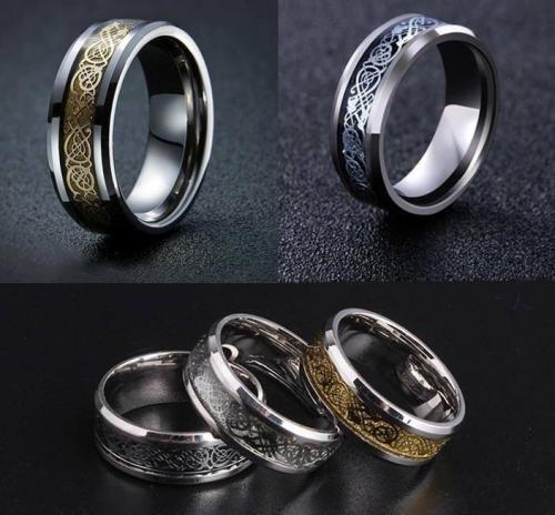 Nordic Dragon - Viking Steel Ring
