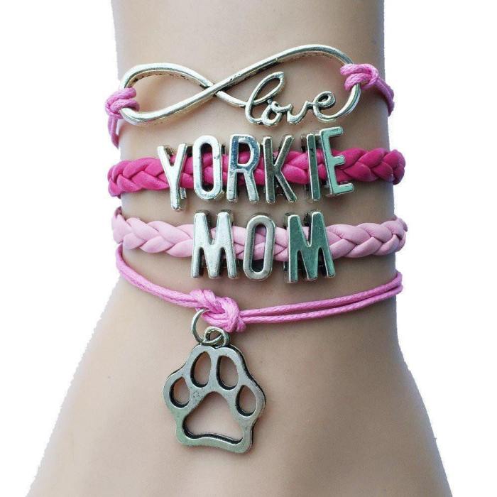 Yorkie Mom Charm Bracelet
