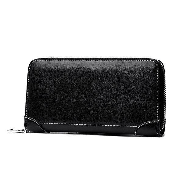 Men Business Casual Zipper Long Wallet Phone Bag Clutch Bag