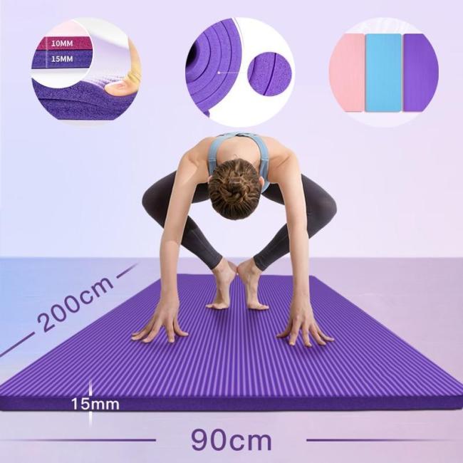 200Cm*90Cm Yoga Mats 15Mm Extra Thickness Non-Slip Esterilla Pilates
