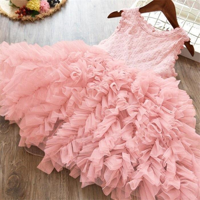 Baby Girls Smash Cake Princess Costume Summer Infant Fairy Pink Frocks Kids Dress