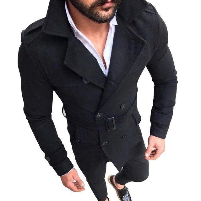 Men'S Fashion Long Sleeve Trench Coat