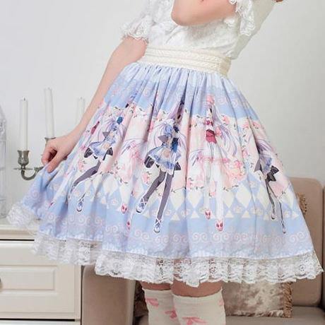 Milky Anime Print Skirt
