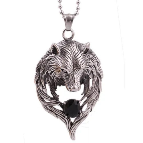 Stainless Steel Wolf Necklace