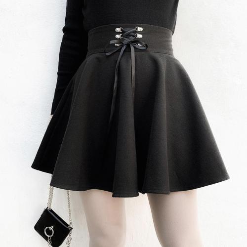 Lace Up A-Line High Waist Skirt