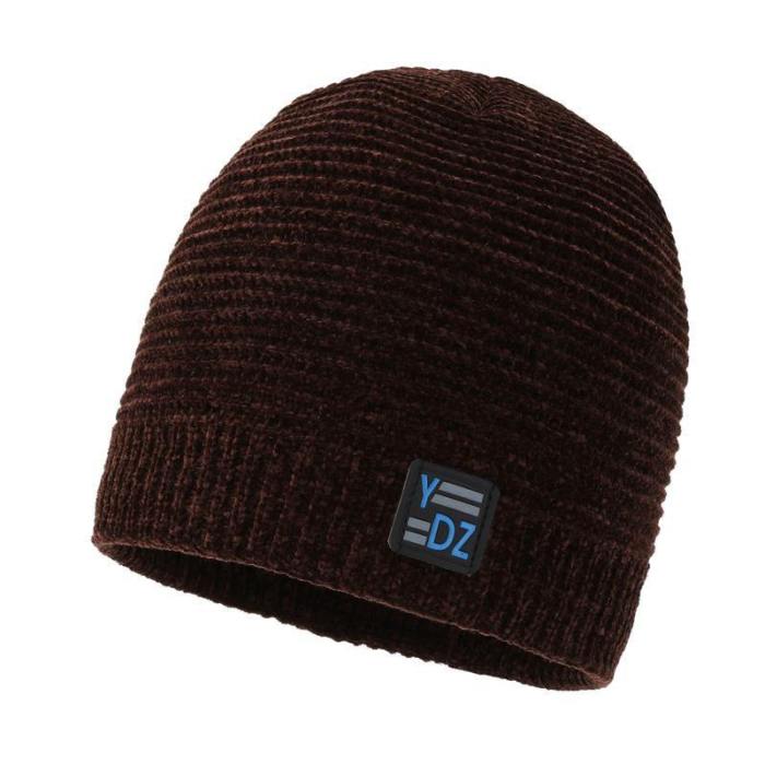 Fashion Solid Stripe Windproof Knitted Cap
