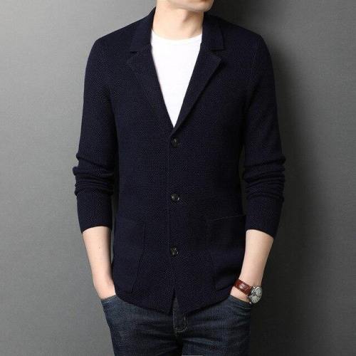Men'S Wool Knit Business Casual Cardigan