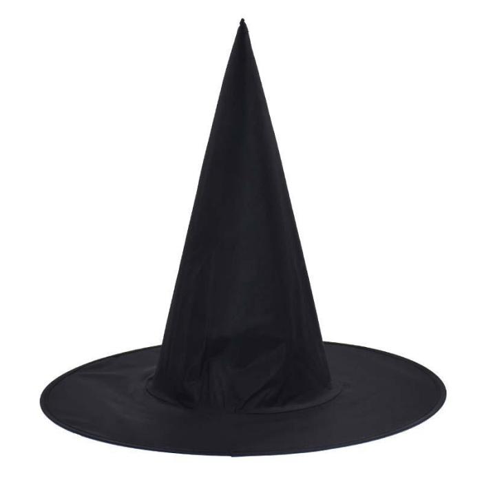 Halloween Black Witch Magician Steeple Decor Hat
