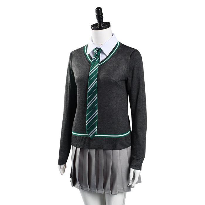 Harry Potter Slytherin Women School Uniform Outfits Halloween Carnival Suit Cosplay Costume