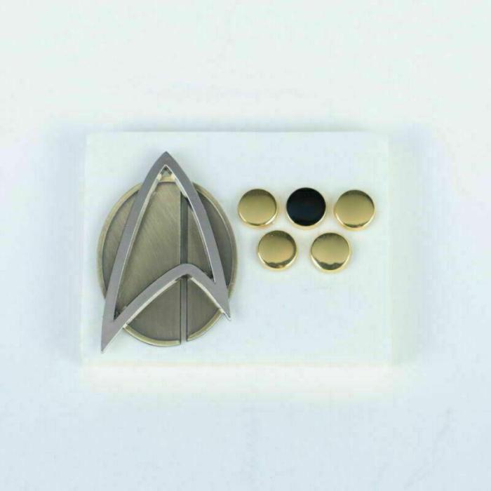 Star Trek Admiral Jl Picard Combadge Pike Rank Pips Set Command Engineering Pin Brooches