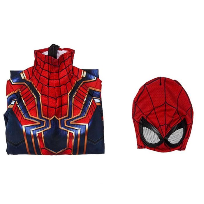 Kids Spider-Man Peter Parker Iron Spider Suit Spider-Man: Far From Home Jumpsuit Cosplay Costume -